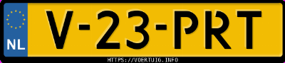 Kenteken afbeelding van V23PRT,  Kg Mobility Musso Ev
